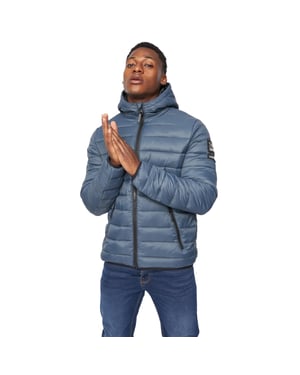 Crosshatch Heren Gattering Jas (Denim Blauw)