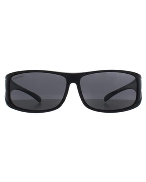 Montana Rechthoek Unisex Mat Zwart Rook Gepolariseerd FO5 Fit Over Bril Zonnebril