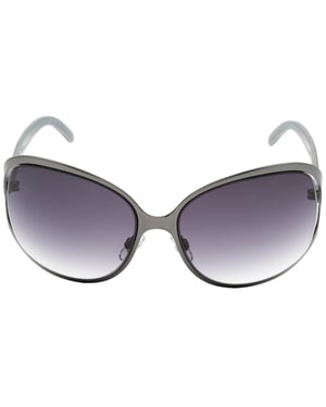 Calvin Klein Grey Oval Lensed Black Sunglasses