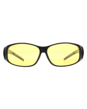 Montana Rechthoek Unisex Mat Zwart Geel Gepolariseerd MFO1 Fit Over Bril Nacht Rijden Zonnebril