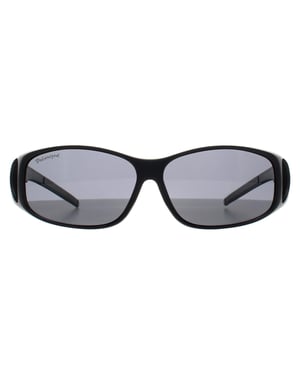 Montana Rechthoek Unisex Zwart Rook Gepolariseerd MFO1 Fit Over Bril Zonnebril