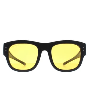Montana Square Unisex Mat Zwart Geel Gepolariseerd FO7 Fit Over Bril Nacht Rijden Zonnebril