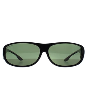 Montana Rechthoek Unisex G15 Gepolariseerd Zwart FO2 Fit Over Bril Zonnebril
