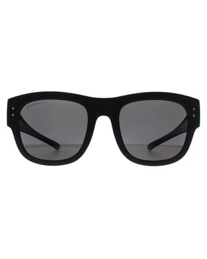 Montana Square Unisex Mat Zwart Rook Gepolariseerd FO7 Fit Over Bril Zonnebril
