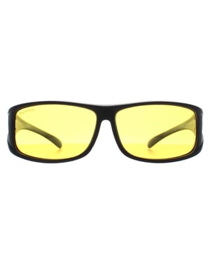 Montana Rechthoek Unisex Mat Zwart Geel Gepolariseerd FO5 Fit Over Bril Nacht Rijden Zonnebril