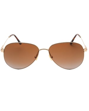 Tom Ford Porscha Dark Brown Lens Gold Sunglasses