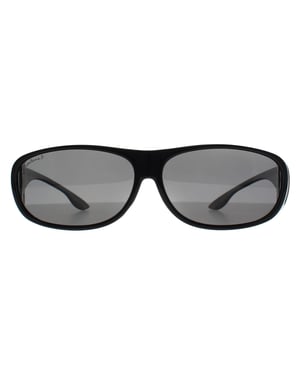 Montana Rechthoek Unisex Glimmend Zwart Rook Gepolariseerd FO2 Fit Over Bril Zonnebril
