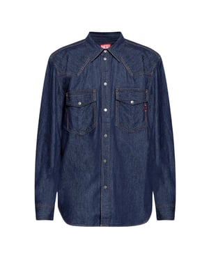 Diesel donkerblauw denim overhemd