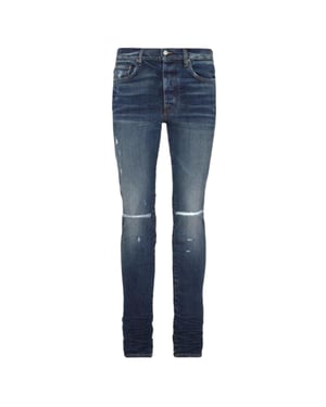 Amiri Slim Fit Slash Deep Klassieke blauwe denimjeans