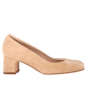 Stuart Weitzman Mary Ann 60 Pumps in Beige Suede