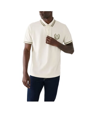 True Religion Mens Polo Shirt Laurel Buddah Face Pique Tee