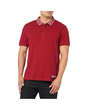 True Religion Mens Polo Shirt Branded Collar SS Pique Top