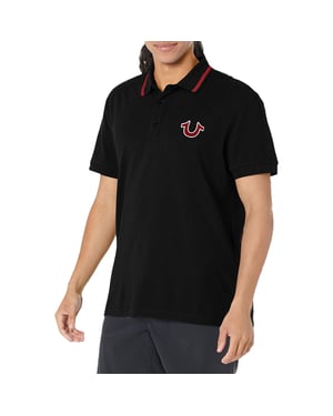 True Religion Mens Polo Shirt Signature Horseshoe Pique Tee