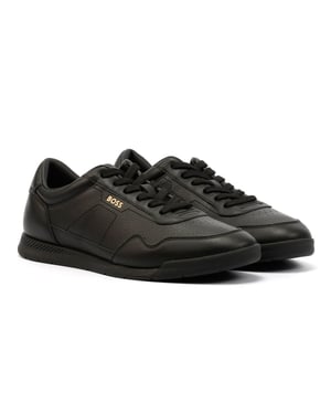 Boss Titanium Läder Svarta Sneakers för Män