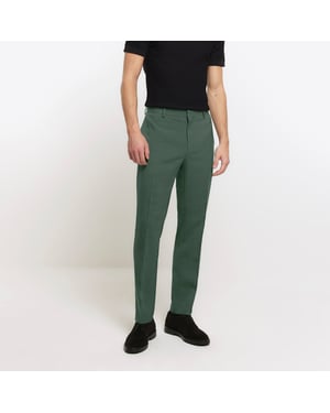 River Island Mens Suit Trousers Green Slim Fit