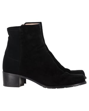 Stuart Weitzman Ankle Boots in Black Suede
