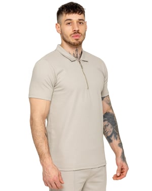 Enzo | Mens Zip Up Polo Shirt