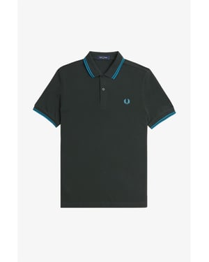 Fred Perry Men’s Twin Tipped Polo Shirt in Night Green