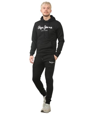 Pepe Jeans London Mens Tracksuit Set in Black