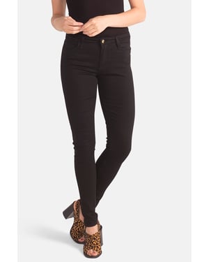 Black Organic Cotton Super Skinny Mid-Rise Denim Jeans