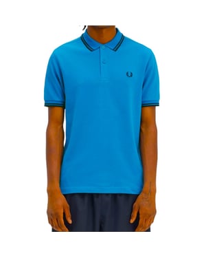 Fred Perry M3600 Twin Tipped Polo Shirt Ocean Blue