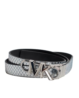Women's Reversible Metallic Leather Thin Belt 558992