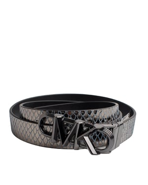 Dames Omkeerbare Metalen Leren Dunne Ceintuur 558992