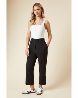 Petite Tab Detail Capri Trouser