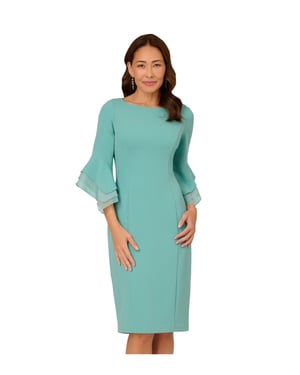 Knit Crepe Tiered Sleeve Dress