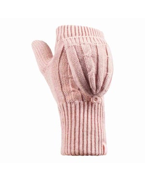 Kabelstickade 2.3 Tog Thermal Winter Fingerless Converter-handskar för damer