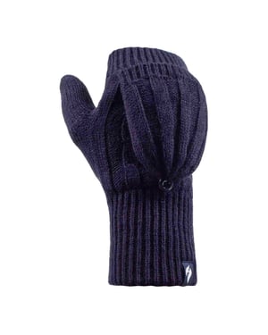 Kabelstickade 2.3 Tog Thermal Winter Fingerless Converter-handskar för damer