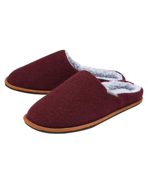 Mens Plush Lined Mule Slippers With Memory Foam