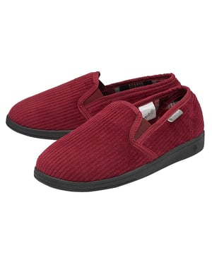 Mens Tartan Lined Slippers With Memory Foam