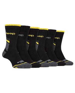 Mens 6 Pack Heavy Duty Work Socks with Reinforced Heel and Toe
