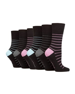 6 Pack Ladies Non Elastic Loose Top Bamboo Socks