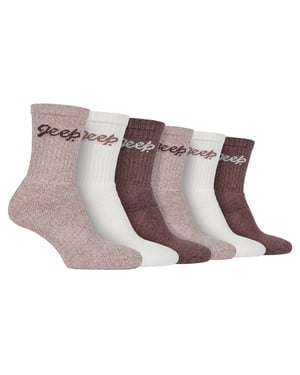 Ladies 6 Pack Hiking Boot Socks | Cotton Socks for the Outdoors