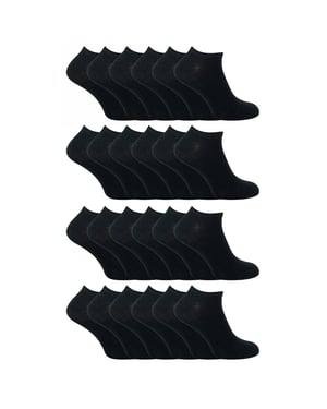 24 Pack Multipack Cotton Trainer Socks for Men & Women