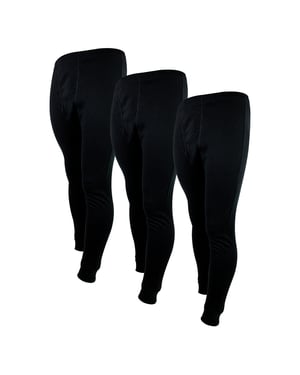 3 Pack Mens Thermal Long Johns | Winter Base Layer Underwear Bottoms