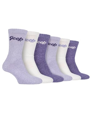 Ladies 6 Pack Hiking Boot Socks | Cotton Socks for the Outdoors