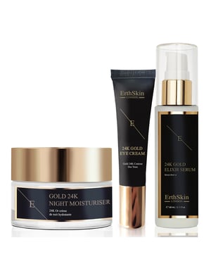 Anti - Wrinkle Elixir Serum 24k + ANTI-WRINKLE Night MOISTURISER 24K GOLD + UNDER EYE CREAM 24K GOLD