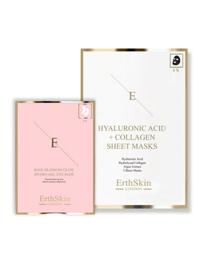 Hyaluronic Acid & Collagen Mask - 3 sheets + Rose Blossom Glow Hydro-Gel Eye Pads 5 X 2