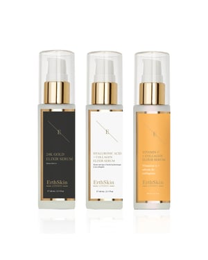 Vitamin C + Collagen Elixir Serum 60ml + Hyaluronsyra & Collagen Serum - 60ml + Anti-Wrinkle Elixir Serum 24k Gold - 60ml