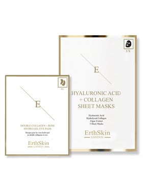 Hyaluronic Acid & Collagen Mask - 3 sheets + Double Collagen + Rose Hydrogel Eye Pads 5 X 2