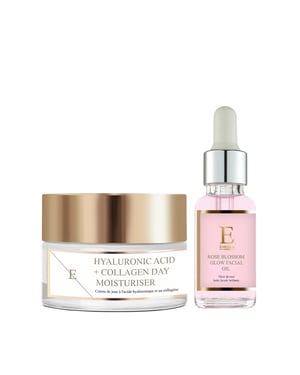 Rose Blossom Glow Facial Oil 30ml + Hyaluronic acid & Collagen Day Cream 50ml