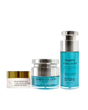 Marin Kollagen Nattkräm 50ml + Hyaluronsyra + Kollagen Pro Åldrande Ögonkräm + Marin Kollagen Nattreparationsserum 30ml