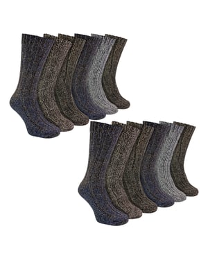 Mens 12 Pack Ribbed Alpaca Boot Socks