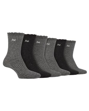 Dames 6-pack Bamboe Bootsokken | Schattige Geribbelde Top Sokken