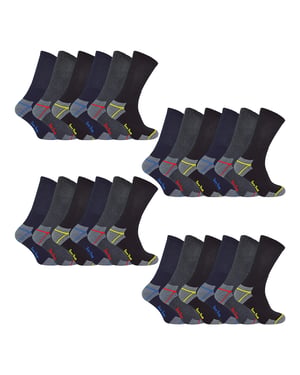 24 Pairs Mens Multipack Ultimate Cotton Rich Work Socks