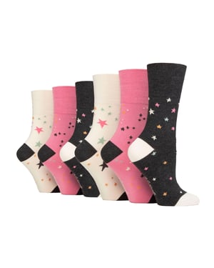 6 Pack Ladies Non Elastic Loose Top Bamboo Socks
