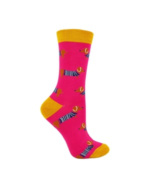 1 Pack Ladies Novelty Dog Pattern Bamboo Socks